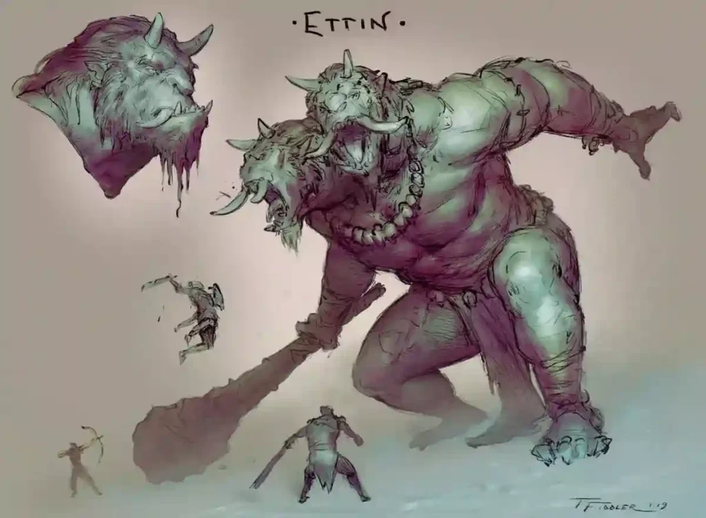 Ettin DnD 5e Creature | Large Giant - Description, Stats and Lore